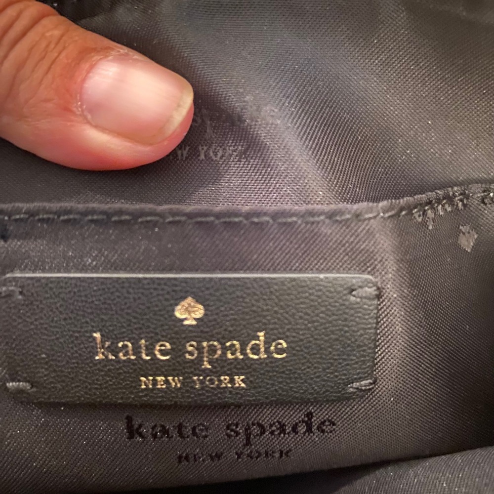 Kate Spade New York Black Pebbled Leather Crossbody Bag Gold Logo Adjustable - Picture 6 of 7